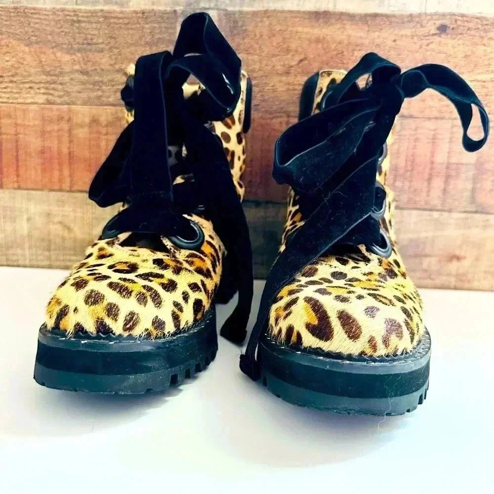 Liu.Jo Cowhide Leather Leopard Ankle Boots